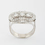 Wit gouden strik ring met briljant en diamant