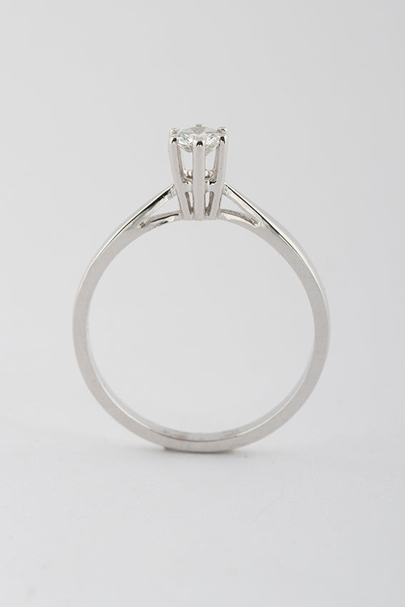 Wit gouden solitair ring met briljant 0.25 ct.