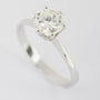 White gold solitaire ring with 1.07 ct brilliant cut diamond.