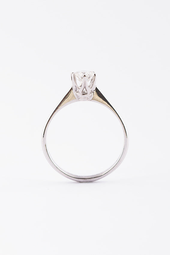 Wit gouden solitair ring met briljant 0.60 ct.