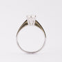 White gold solitaire ring with 0.98 ct brilliant cut diamond.