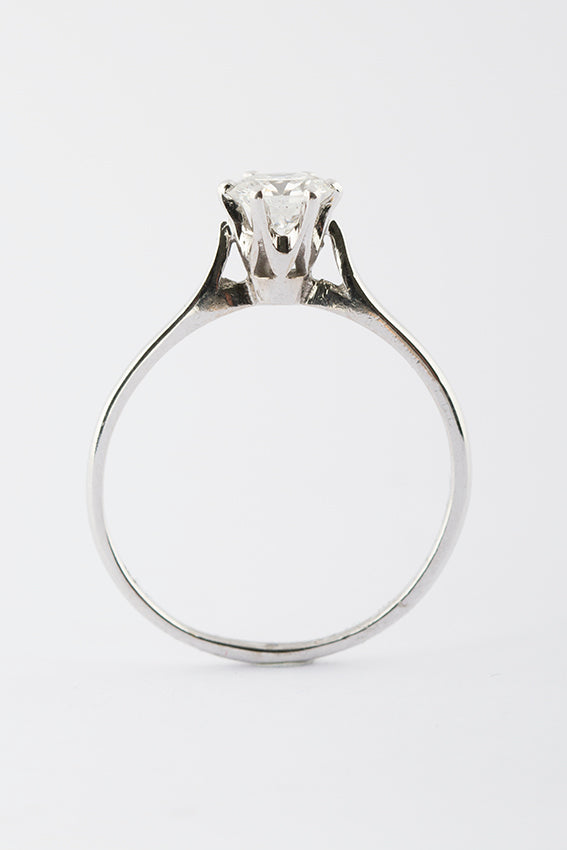 Wit gouden solitair ring met briljant. Met certificaat