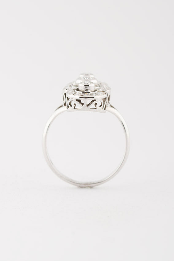 Wit gouden prinsessen ring met briljanten