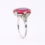 White gold Art Deco ring with ruby