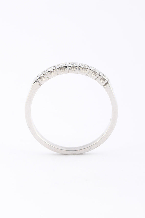 Wit gouden rij ring met briljant