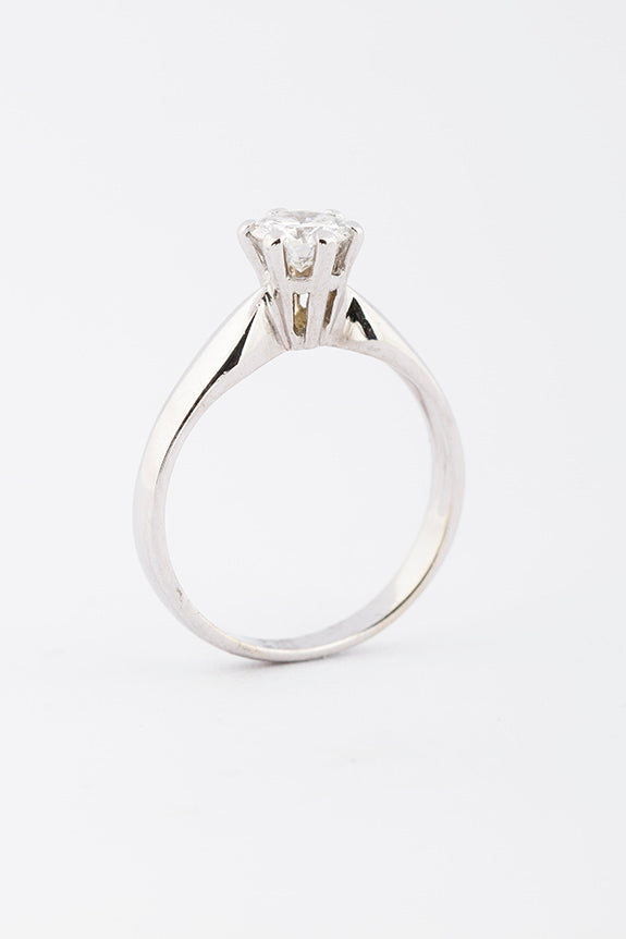 Wit gouden solitair ring met briljant 0.57 ct.