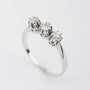 White gold row ring with old cut brilliant