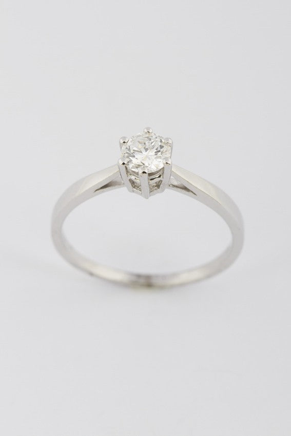 Wit gouden solitair ring met een briljant 0.45 ct.