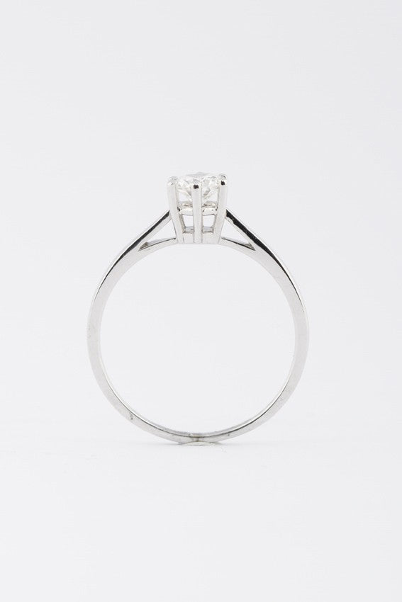 Wit gouden solitair ring met een briljant 0.45 ct.