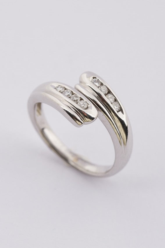 White gold ring with diamonds