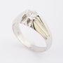 White gold English band ring with brilliant
