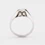 White gold English band ring with brilliant