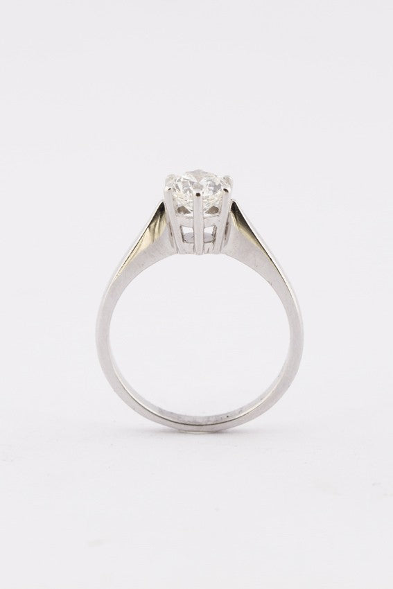 Wit gouden solitair ring met een briljant van 1.00 ct.