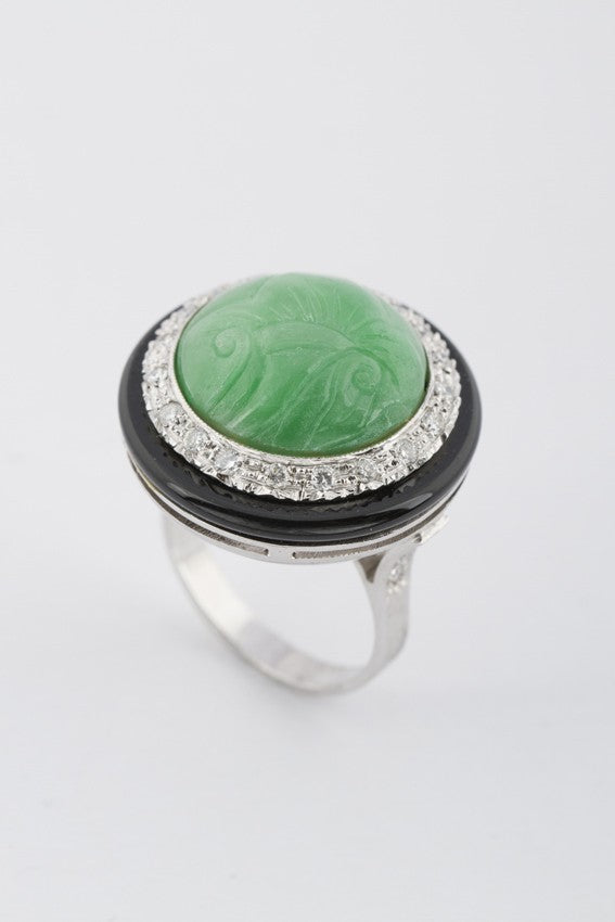 Wit gouden cocktail ring