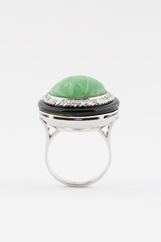 Wit gouden cocktail ring