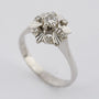 White gold entourage ring with brilliant and diamond