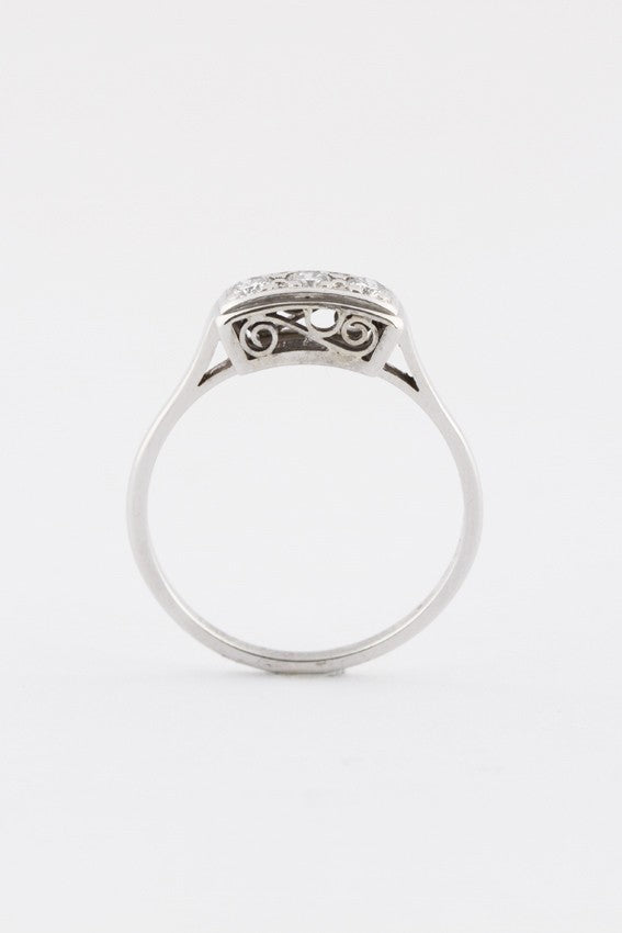 Wit gouden rij ring met briljanten