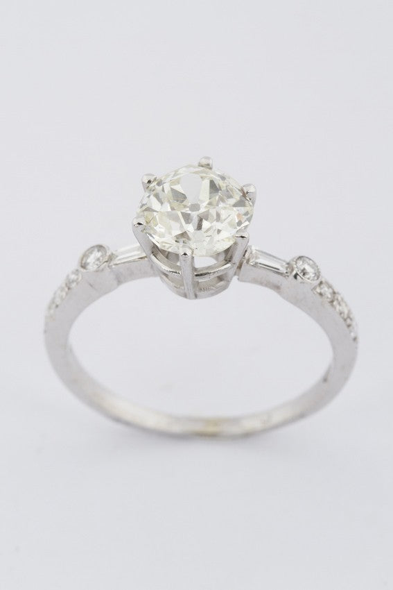 Wit gouden solitair ring met briljant 2.05 ct.