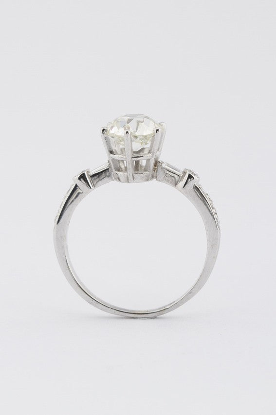 Wit gouden solitair ring met briljant 2.05 ct.