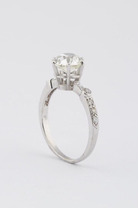 Wit gouden solitair ring met briljant 2.05 ct.