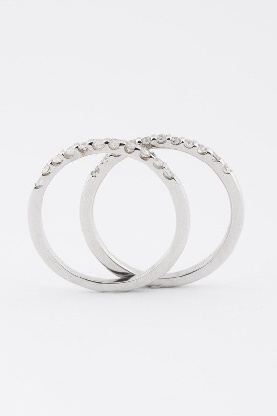 2x wit gouden aanschuif ring met briljanten