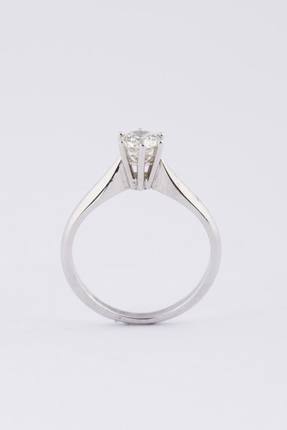Wit gouden solitair ring 0.50 ct. met certificaat