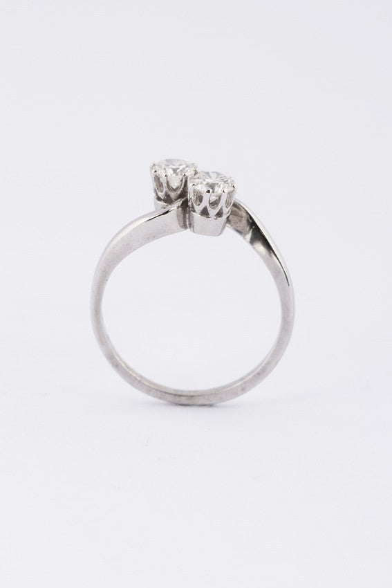 Wit gouden slag ring met briljanten