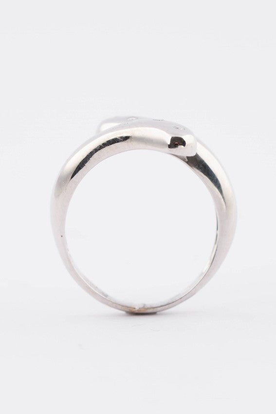 Wit gouden slag ring met briljanten