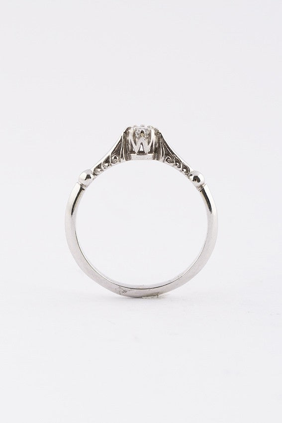 Wit gouden solitair ring met briljant (0.11 ct.)