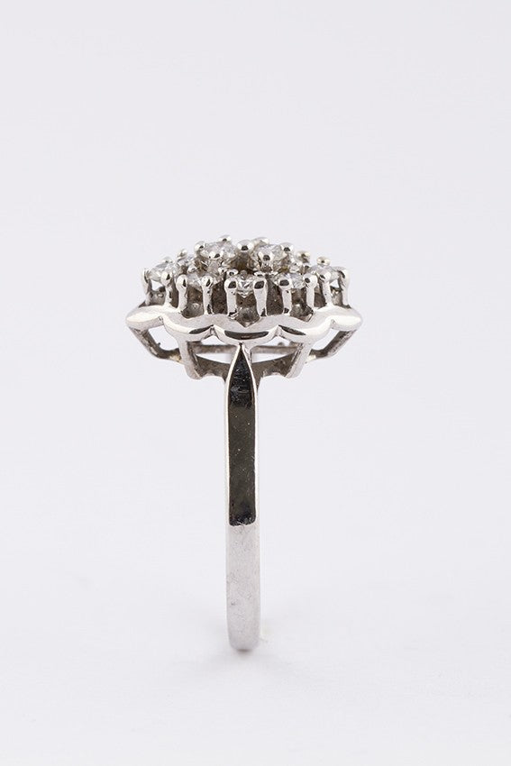 Wit gouden markies ring met briljanten