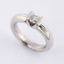 White gold solid solitaire ring with a brilliant