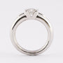 White gold solid solitaire ring with a brilliant