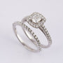 White gold entourage and row ring with diamonds