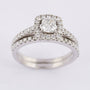 White gold entourage and row ring with diamonds