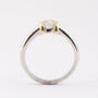 Wit/geel gouden solitair ring