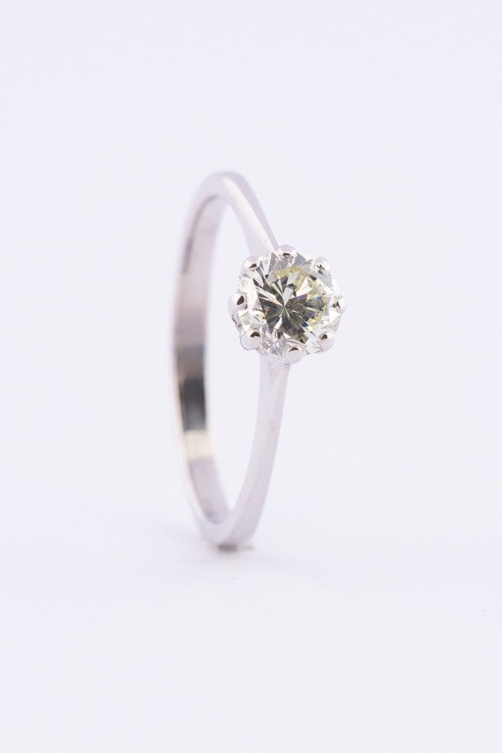 18 carat white gold solitaire ring