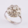 Wit gouden dubbele entourage ring met diamanten