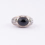 Wit gouden ring met onyx en diamant