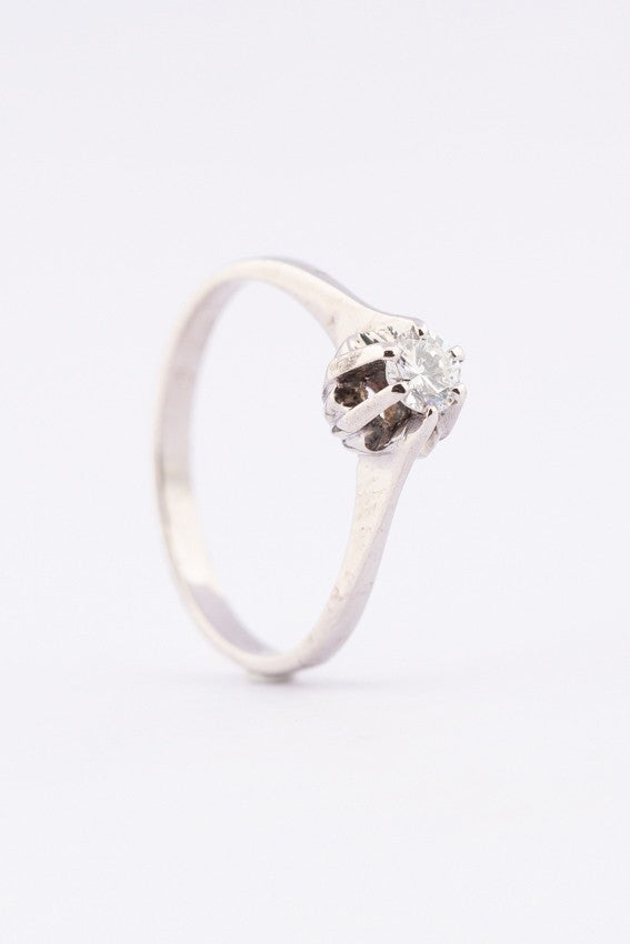 Wit gouden solitair ring (0.25ct)