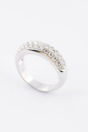 White gold band ring with brilliant cut diamonds (0.73 ct.)