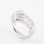 White gold V-ring with princess cut diamonds