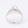 White gold solitaire ring with a 0.43 ct brilliant cut diamond.
