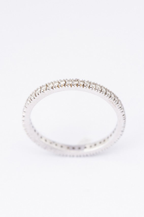 White gold alliance ring with 53 diamonds