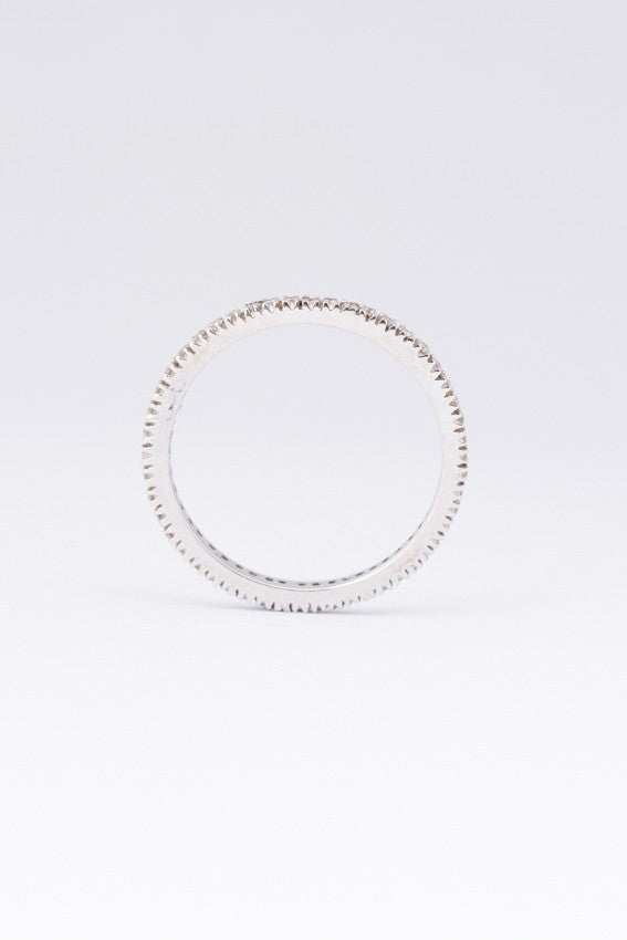 White gold alliance ring with 53 diamonds