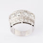 Wit gouden band ring met briljanten. Ca. 3.2 ct.
