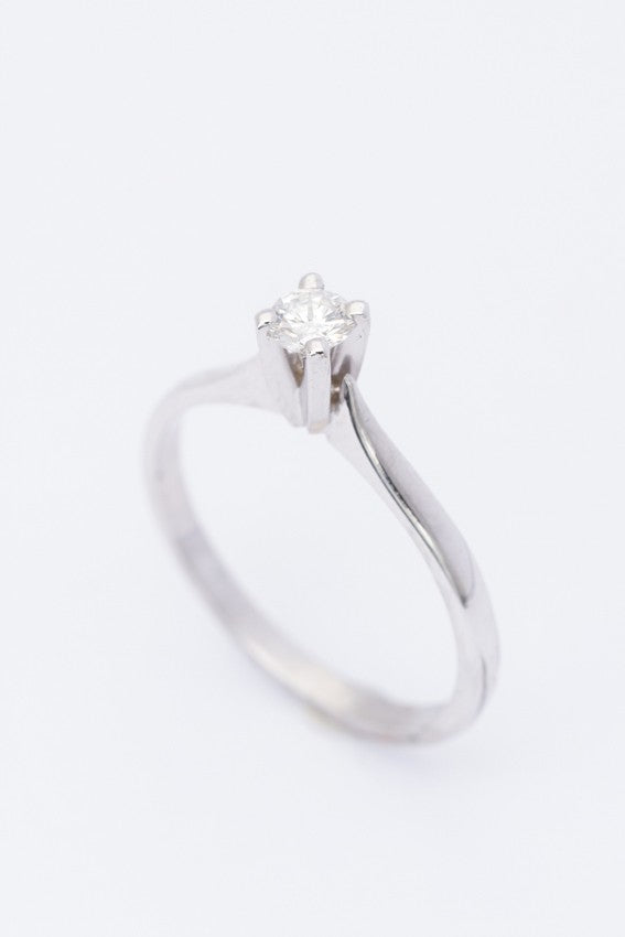 Wit gouden solitair ring met een briljant van 0.16 ct.