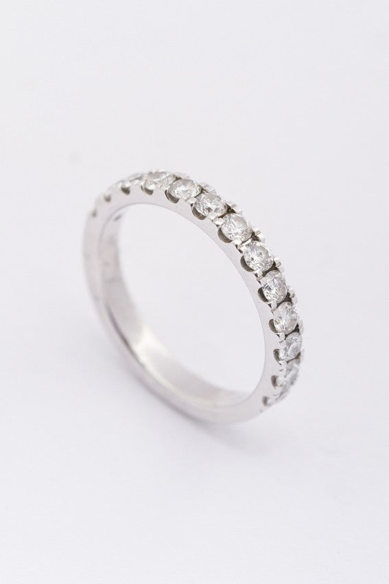 White gold ring with diamonds