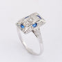 White gold Art Deco ring with a brilliant and enamel