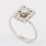 White gold entourage ring with diamonds. Total weight approx. 0.47 ct.