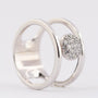 White gold double ring with 24 diamonds